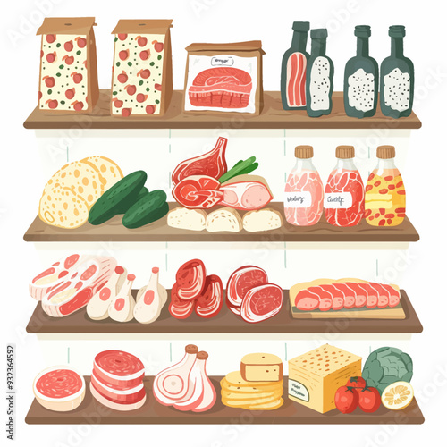 Vector Meat Counter simple and min