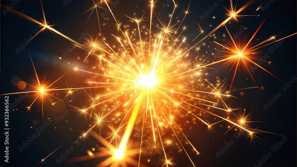 Obraz premium Colorful Fireworks Bursts Against Night Sky, Celebratory and Joyful