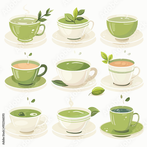 Vector Green Tea simple and minima