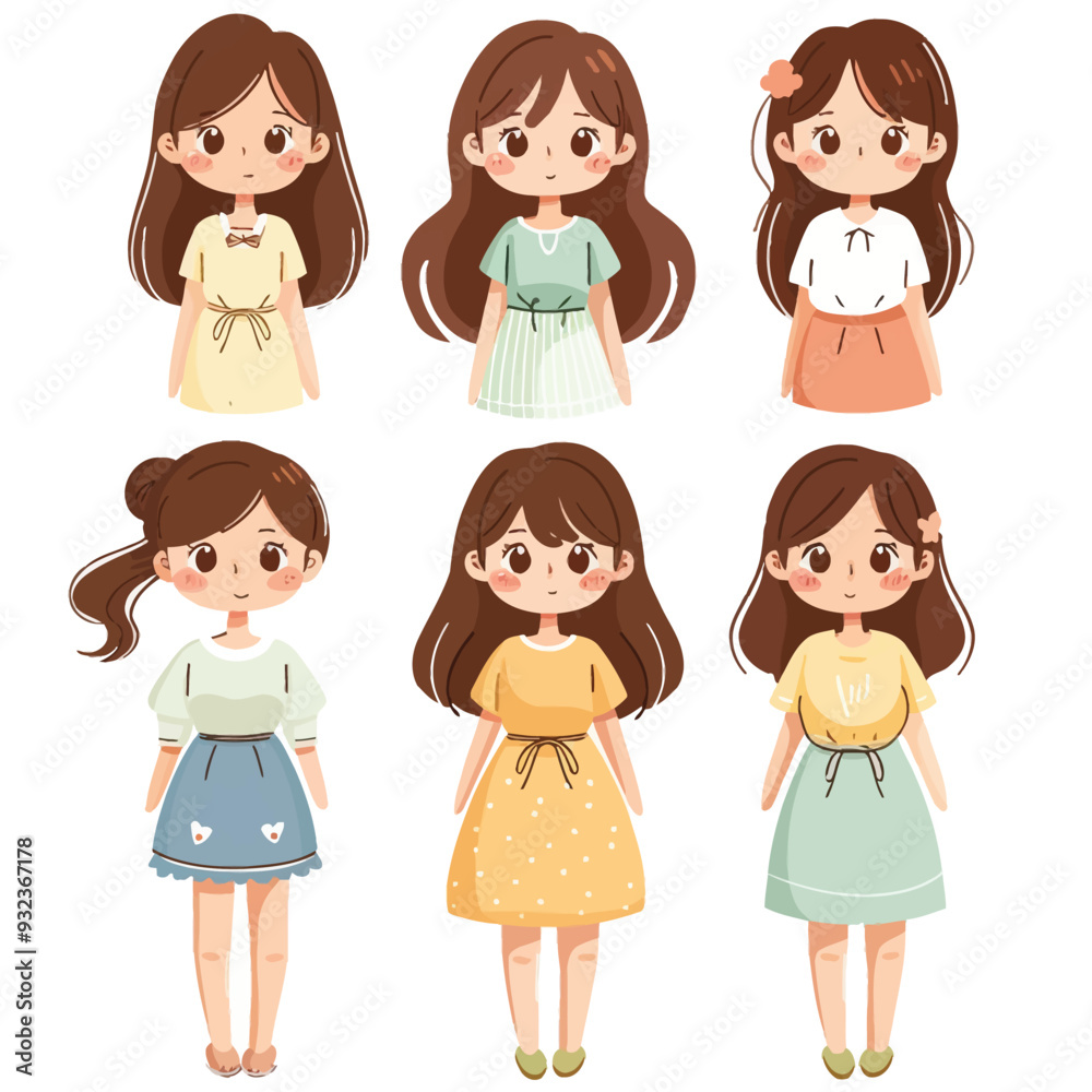Vector Girl Showing simple and min