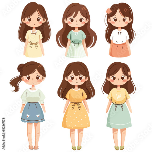 Vector Girl Showing simple and min