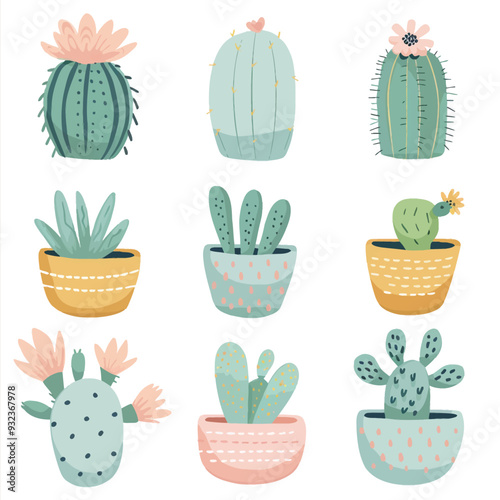 Vector Fishhook Cactus simple and