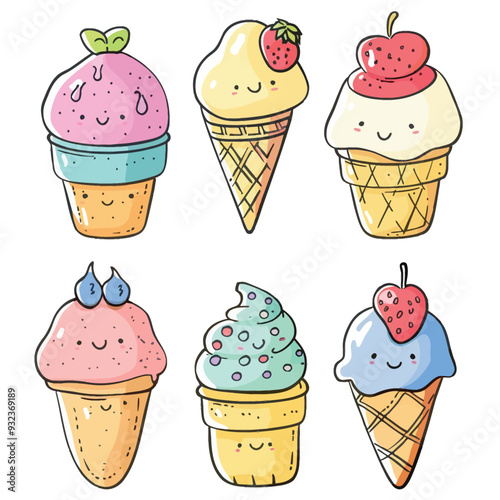 Vector Ice Cream simple and minima