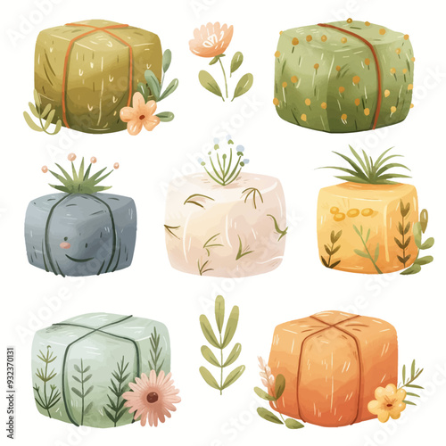 Vector Hay Bale simple and minimal