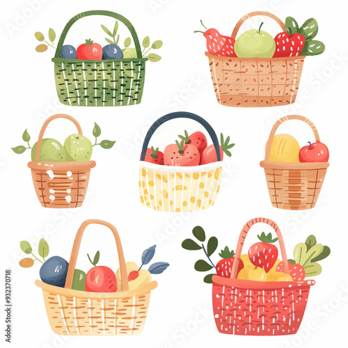 Vector Market Basket simple and mi