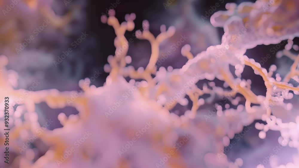 Closeup image of a microglia cell engulfing cellular debris in the central nervous system. Closeup image of a microglia cell engulfing cellular debris in the central nervous system.