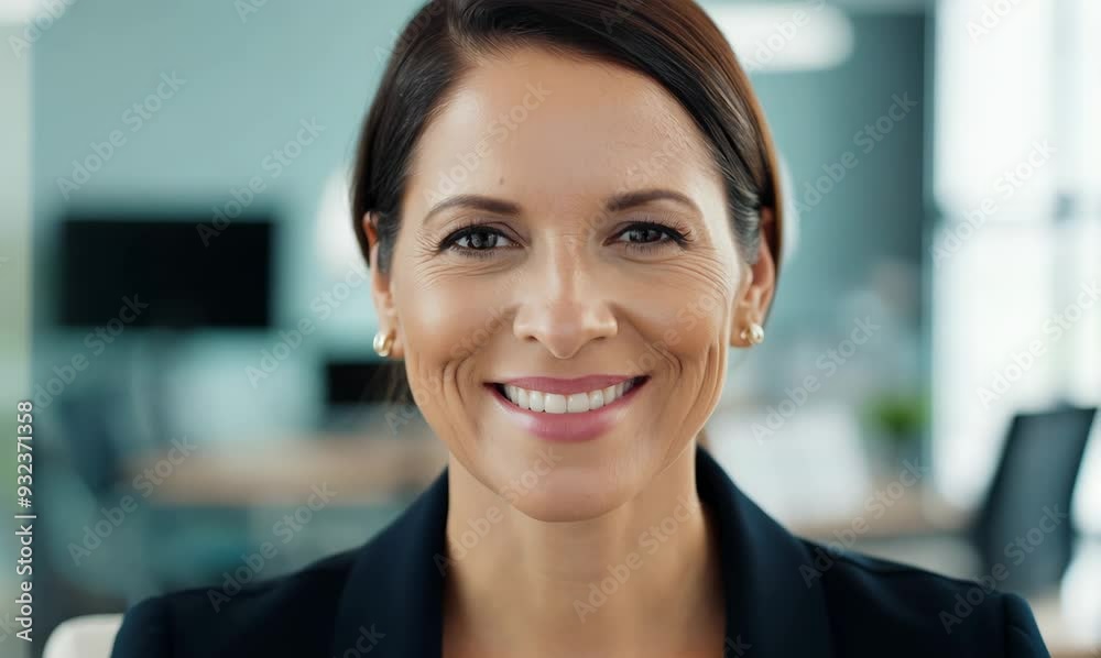 Confident Insurance Agent Smiling in Modern Office Confident Insurance Agent Smiling in Modern Office
