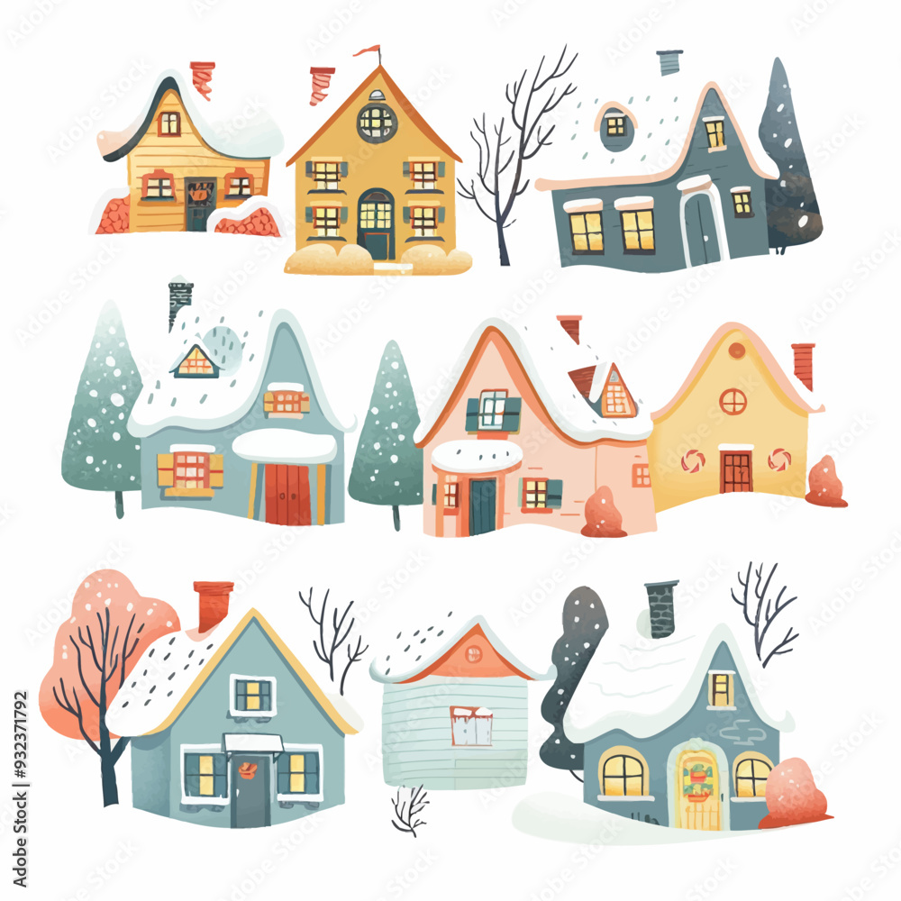 Vector Snow Covered Roof simple an Vector Snow Covered Roof simple an