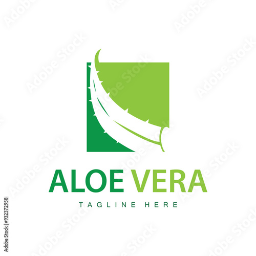 aloe vera logo cosmetic design simple green plant health symbol vector illustration