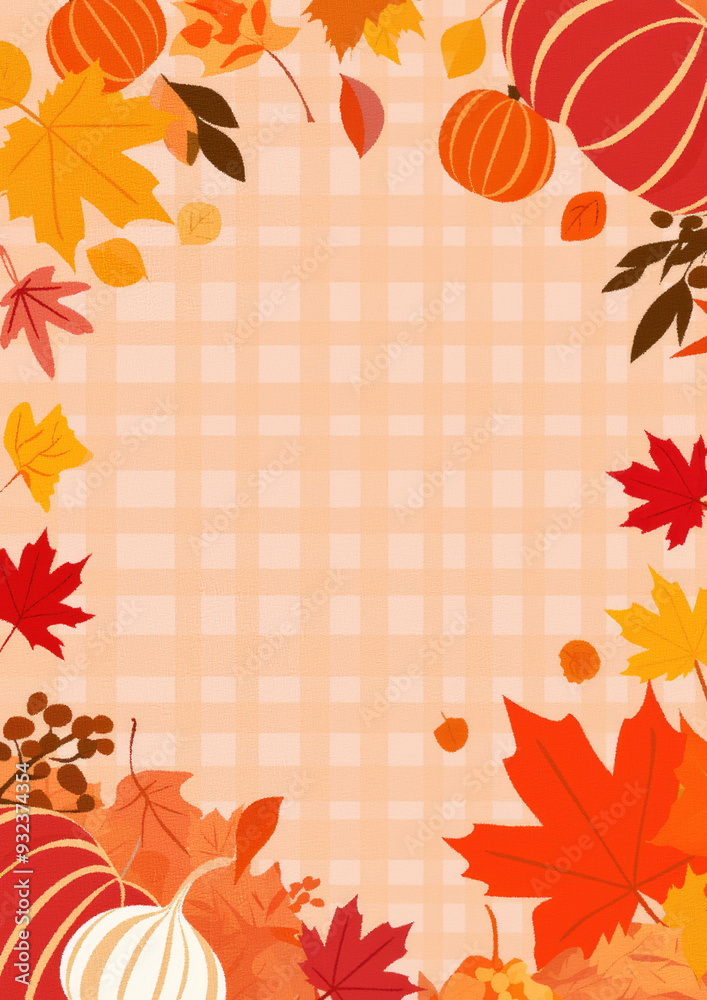 fall season theme greeting card invitation arm cozy gingham frame groovy abstrct retro vintage pop art decoration modern kitchen design autumn artistic illustration fall season theme greeting card invitation arm cozy gingham frame groovy abstrct retro vintage pop art decoration modern kitchen design autumn artistic illustration