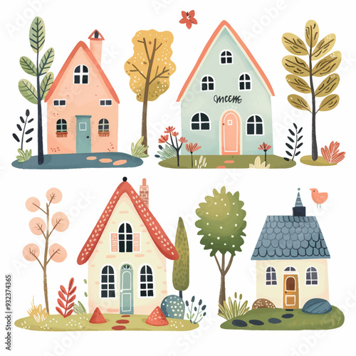 Vector Guest House simple and mini