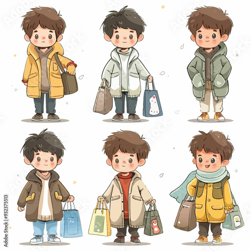 Vector Boy Buying simple and minim