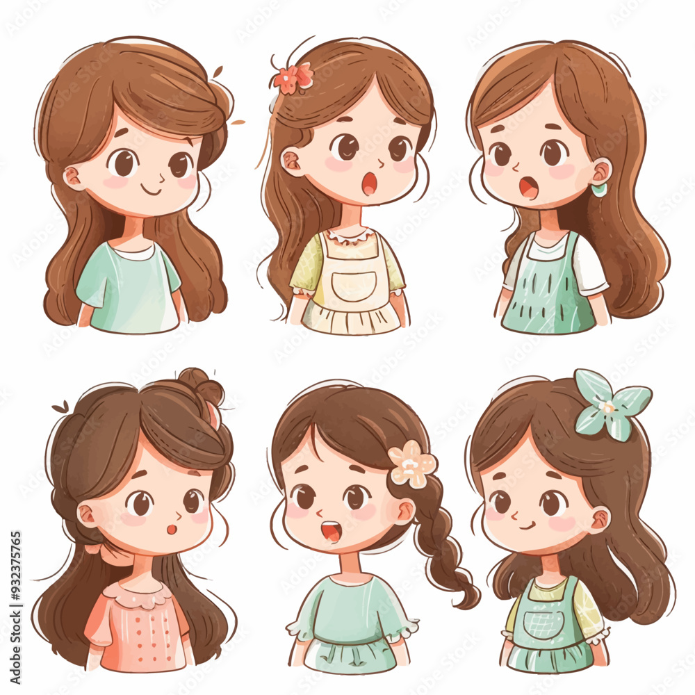 Vector Girl Speaking simple and mi Vector Girl Speaking simple and mi