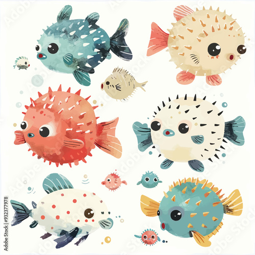Vector Pufferfish simple and minim