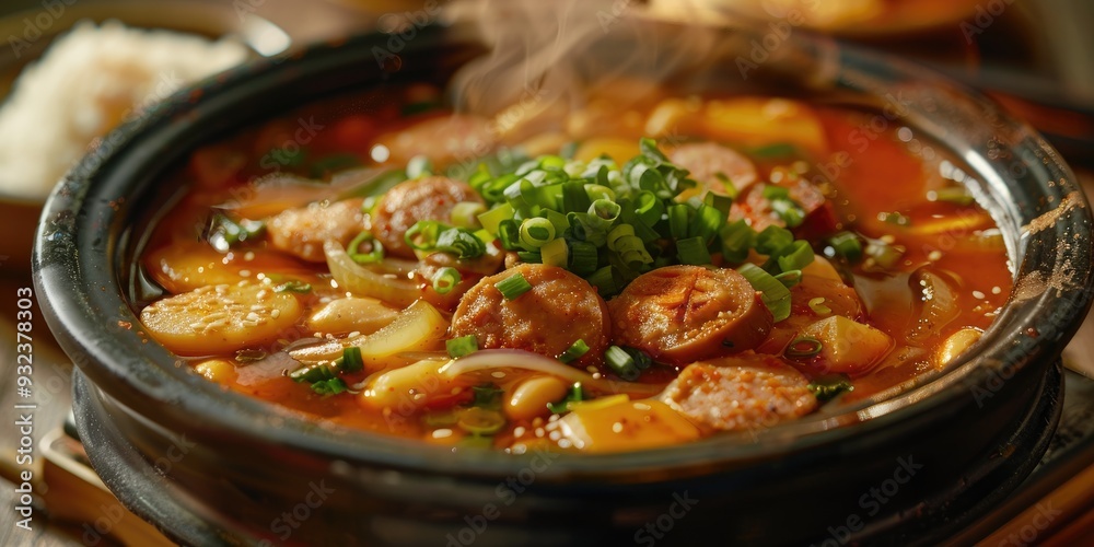 Elevating the components of Korean sausage stew Elevating the components of Korean sausage stew