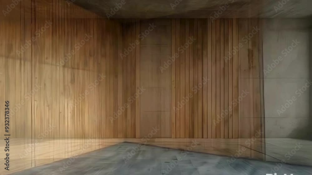 room with wooden wall