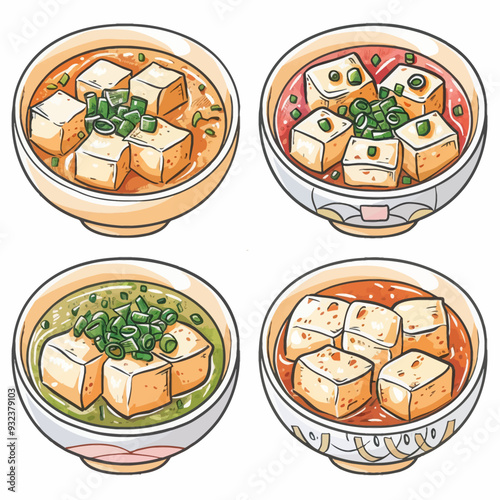 Vector Mapo Tofu simple and minima