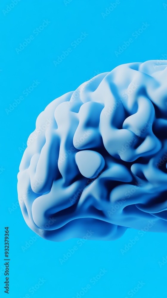 Close-up of a 3d-rendered brain Close-up of a 3d-rendered brain