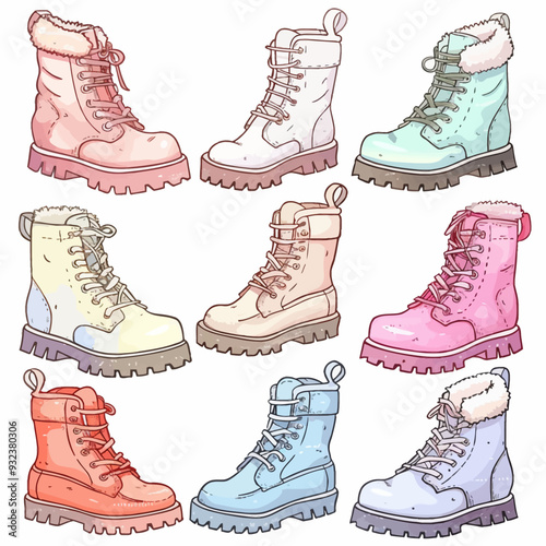 Vector Snow Boots simple and minim