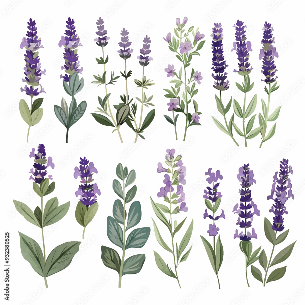 Naklejka premium Vector Lavender simple and minimal