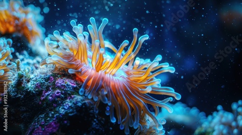 Vibrant Sea Anemone Underwater Macro Photography