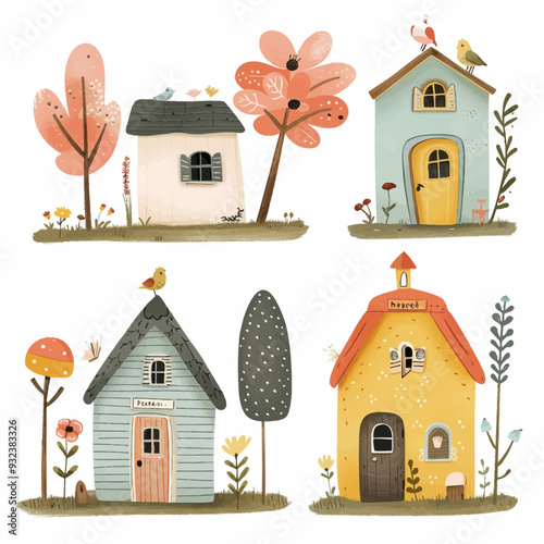 Vector Tiny Cabin simple and minim