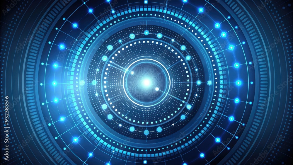 Illustration of morse code symbols and dots arranged in a circular pattern on a dark blue background with subtle lighting and geometrical shapes. Illustration of morse code symbols and dots arranged in a circular pattern on a dark blue background with subtle lighting and geometrical shapes.