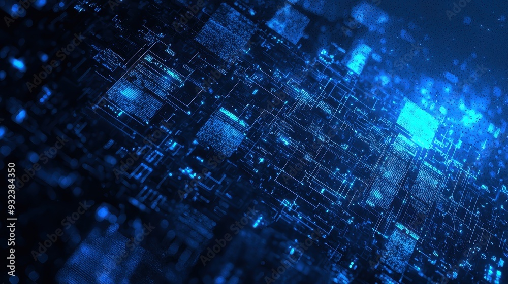 Abstract Blue Digital Circuit Board Technology Background Abstract Blue Digital Circuit Board Technology Background