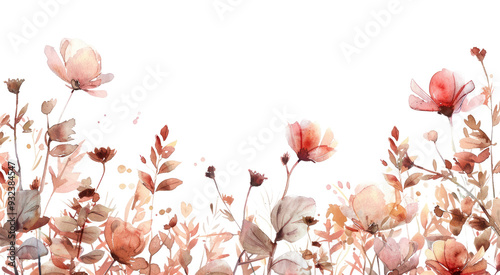 PNG Delicate watercolor floral border