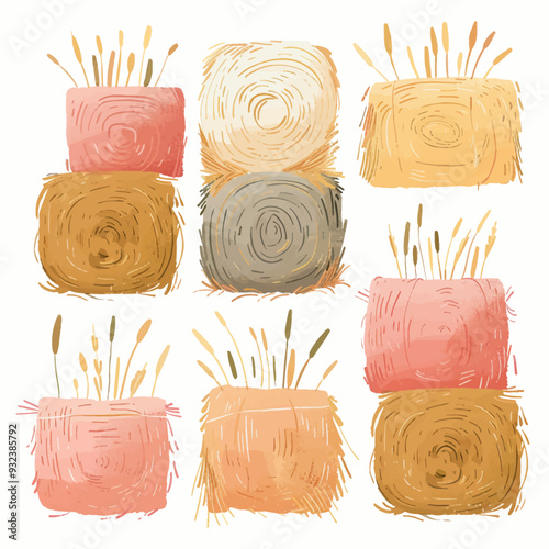 Vector Hay Bale simple and minimal