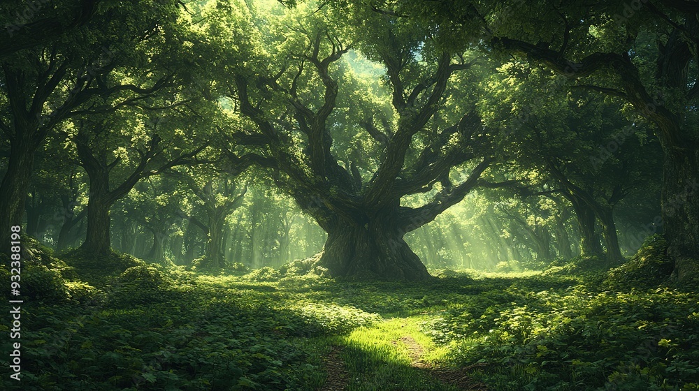 Fototapeta premium A very rich forest with lush trees. up environmental concepts in a big way