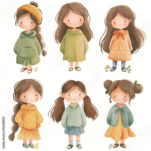 Vector Girl Doing simple and minim