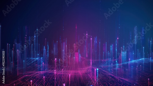 Futuristic Cityscape with Neon Lights