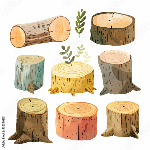 Vector Wood Pile simple and minima