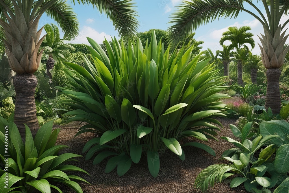 Fototapeta premium 3D Exhibition of Vibrant Visuals and Intricate Details of Poa Labillardieri in a Subtropical Ecosystem