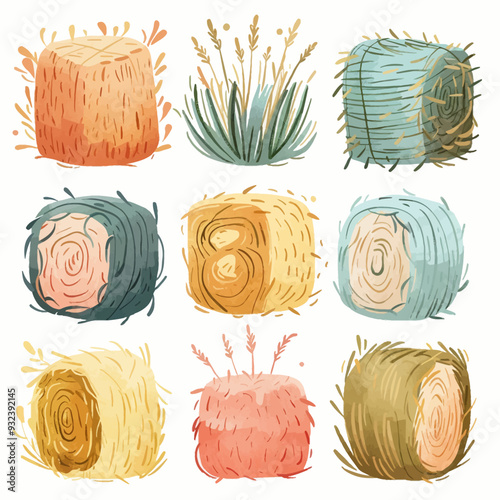 Vector Hay Bale simple and minimal