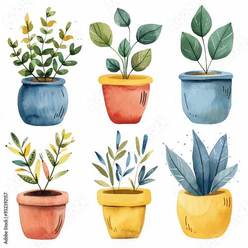 Vector Potted Plant simple and min