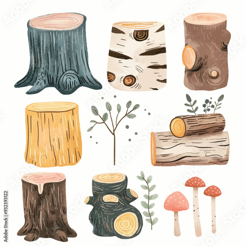 Vector Wood Pile simple and minima