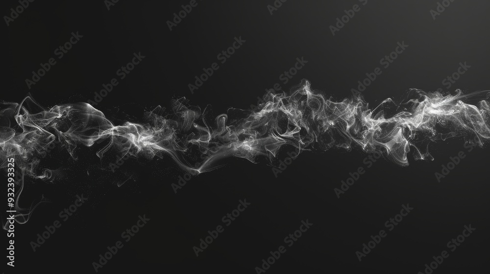 Obraz premium White and Gray Smoke Swirling Against a Dark Black Background Creating a Dramatic and Mysterious Atmosphere in Abstract Art
