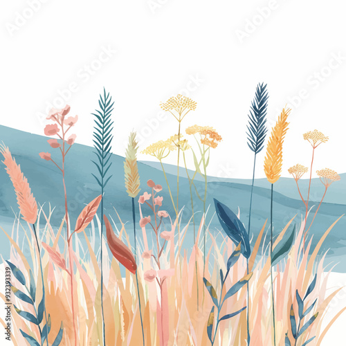 Vector Wheat Field simple and mini