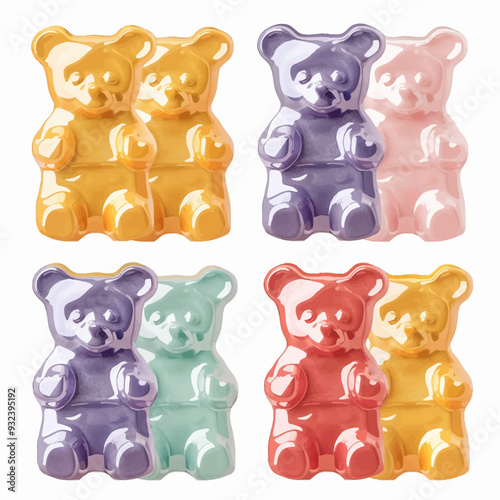 Vector Gummy Bear simple and minim photo