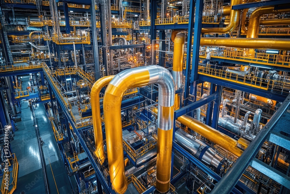 An overhead view of a large industrial complex. This image is perfect for illustrating concepts of industry, manufacturing, and infrastructure. An overhead view of a large industrial complex. This image is perfect for illustrating concepts of industry, manufacturing, and infrastructure.