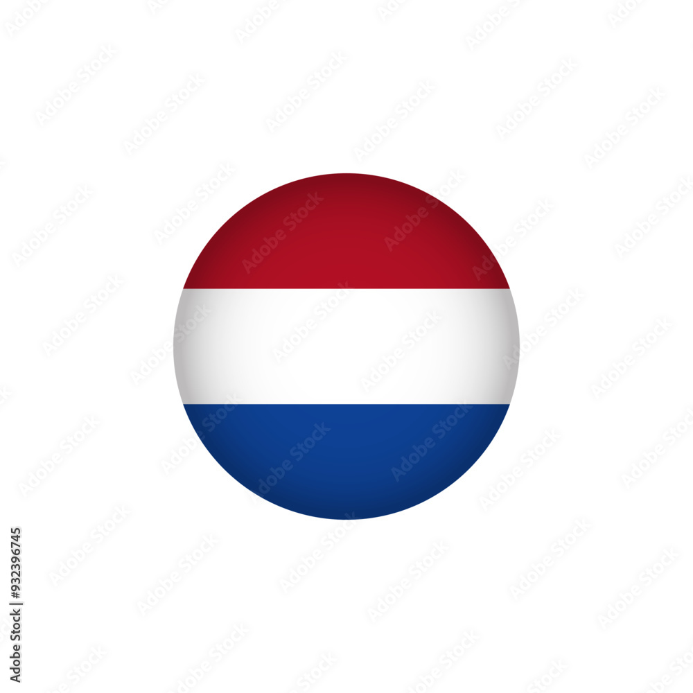 Netherlands Europe Flag Icon. European Country Circled Flag. Stock Vector Graphics Element isolated on white background Netherlands Europe Flag Icon. European Country Circled Flag. Stock Vector Graphics Element isolated on white background