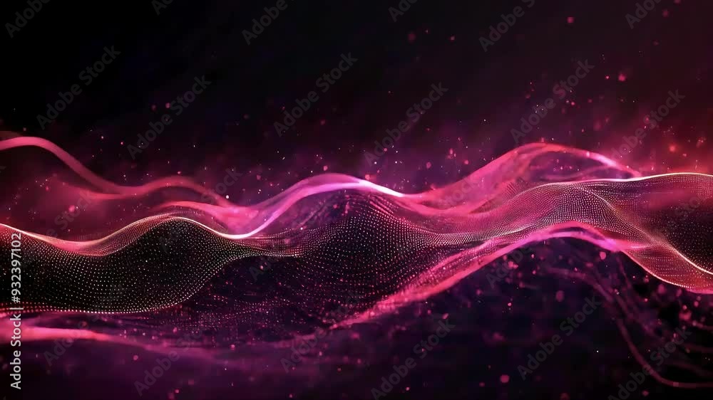 Abstract Digital Art with Pink and Yellow Waves Abstract Digital Art with Pink and Yellow Waves