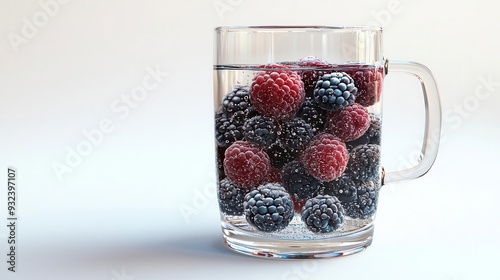 Spa-themed fruit-infused water, isolated on white background, offering a luxurious and soothing hydration photo