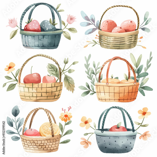 Vector Market Basket simple and mi