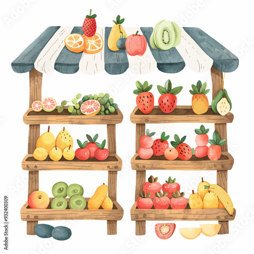 Vector Fruit Stand simple and mini