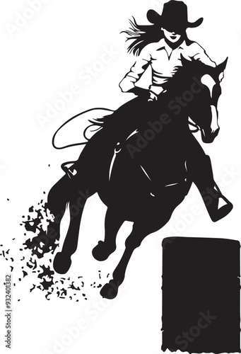 Barrel Racing Girl Horse Rider Silhouette