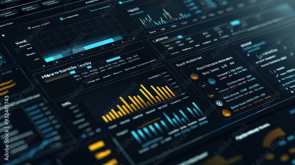 Digital Dashboard with Charts and Graphs for Business Analytics Digital Dashboard with Charts and Graphs for Business Analytics