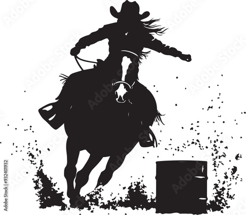 Barrel Racing Girl Horse Rider Silhouette